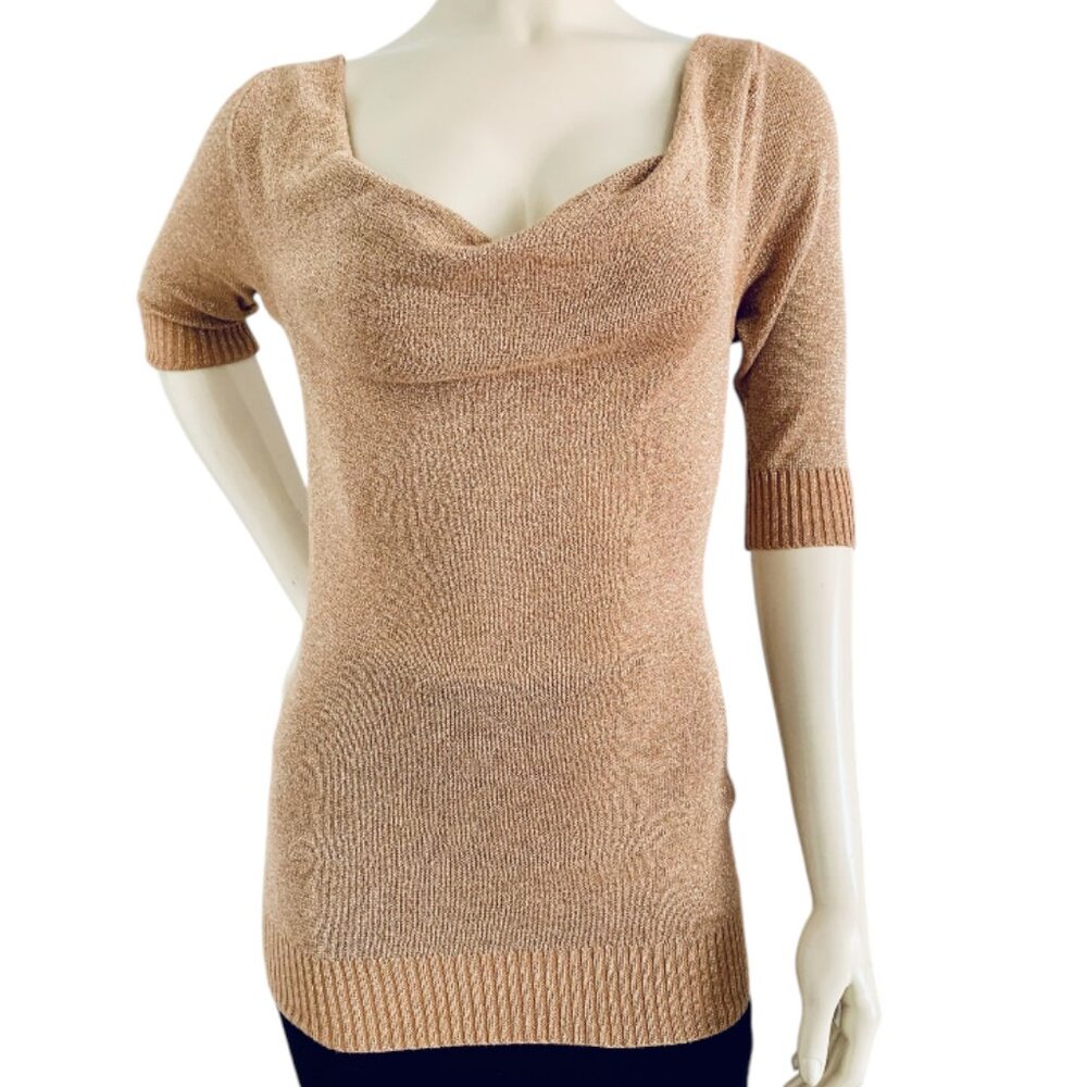 CHARLOTTE RUSSE GOLD WOMEN'S SWEATER TOP SIZE M